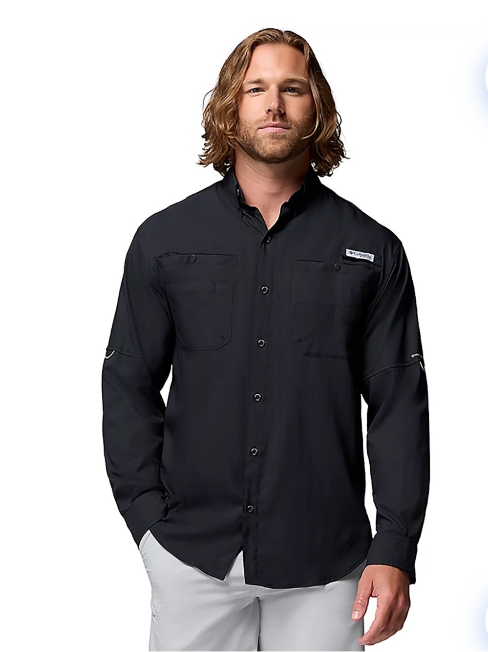 Columbia PFG Black Long Sleeve Button Down Shirt XXL